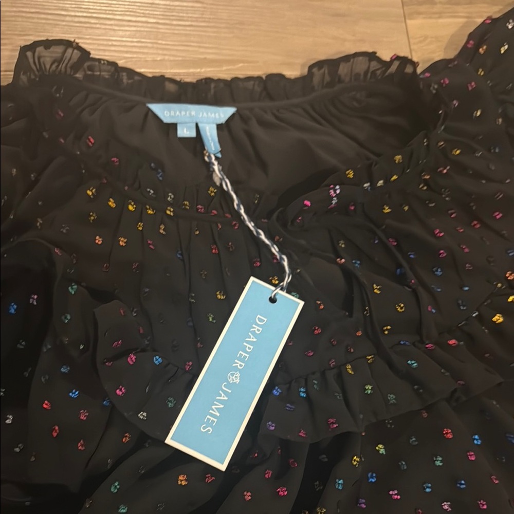 Colorful Black Ruffle Top Dots - Picture 2 of 3
